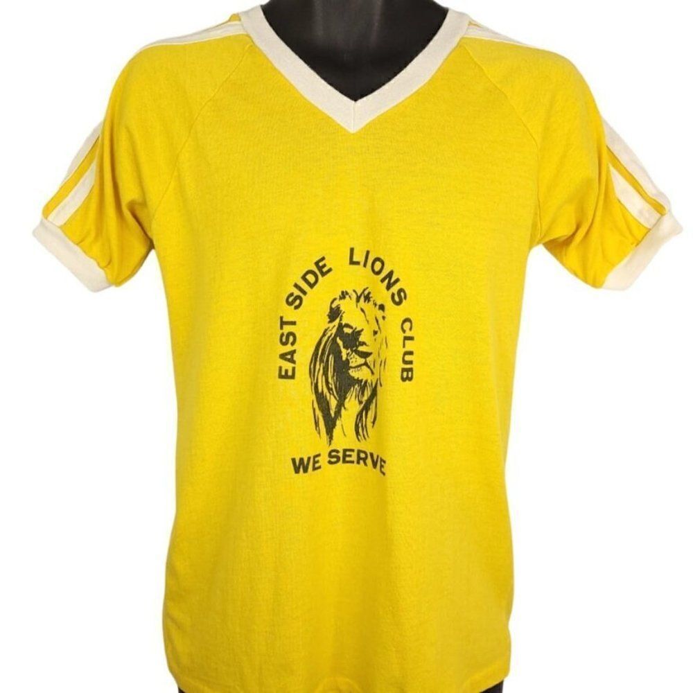 East Side Lions Club T Shirt Vintage 80s We Serve Ringer Tee Made In USA Mens